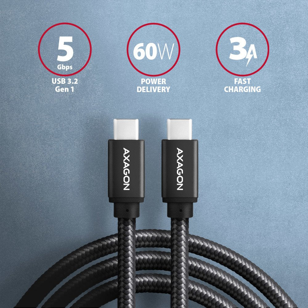 Cable Axagon Bucm3-Cm30ab Usb 3 M Usb 2.0 Usb C Negro