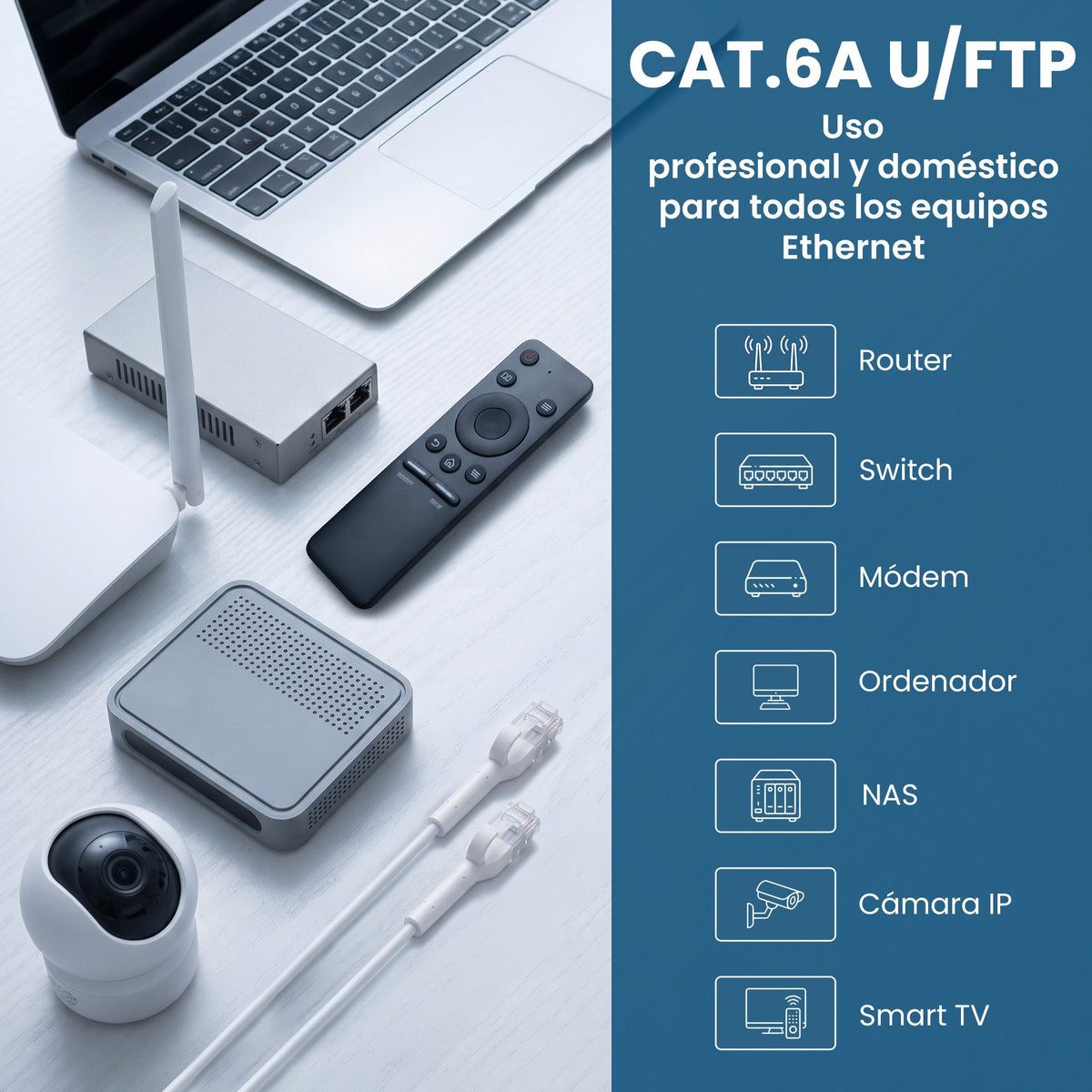 EAN 5906168638961 - Extralink Kat.6A U/FTP 0.5m 1Gbps Biały | Patchcord LAN | Miedź Kabel sieciowy skrętka, łamana końcówka ( imagen 17