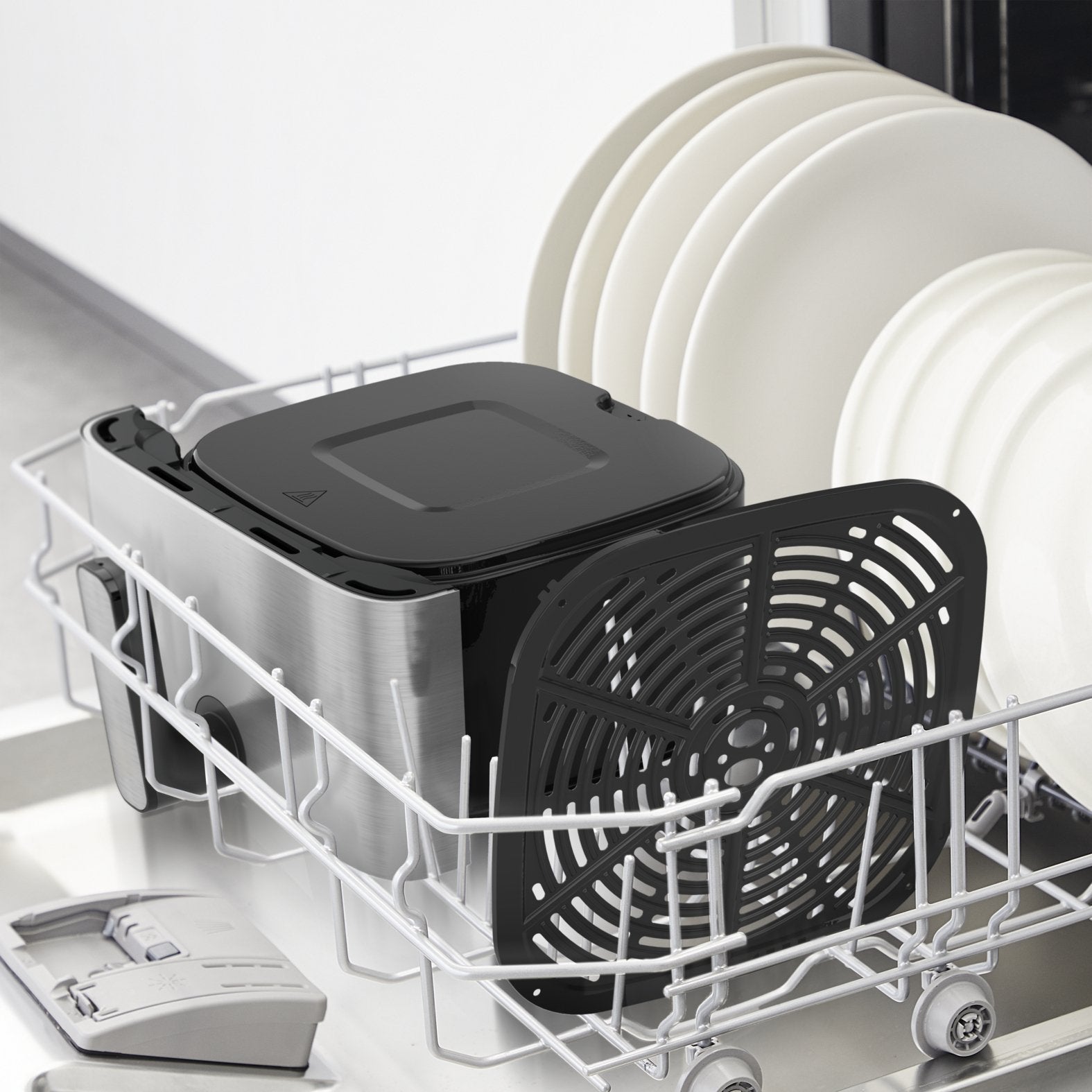 Freidora Tefal Easy Fry Mega Ey855d10 Sencillo 7,5 L Independiente 2020 W Freidora De Aire Caliente Negro, Acero Inoxidable