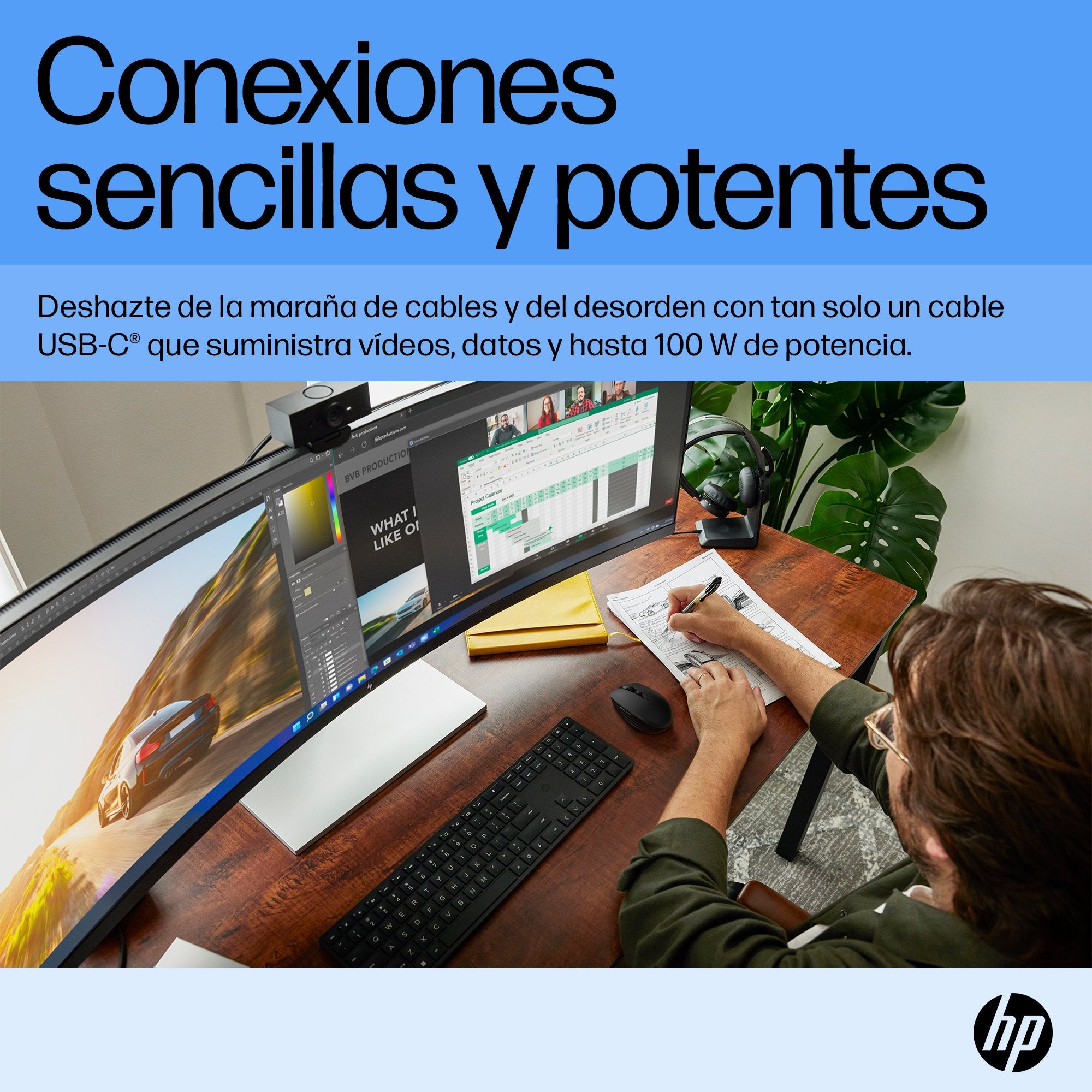 EAN 5715063350898 - HP E45c G5 DQHD Curved Monitor pantalla para PC 113 cm (44.5") 5120 x 1440 Pixeles Dual QHD LCD Negro imagen 7