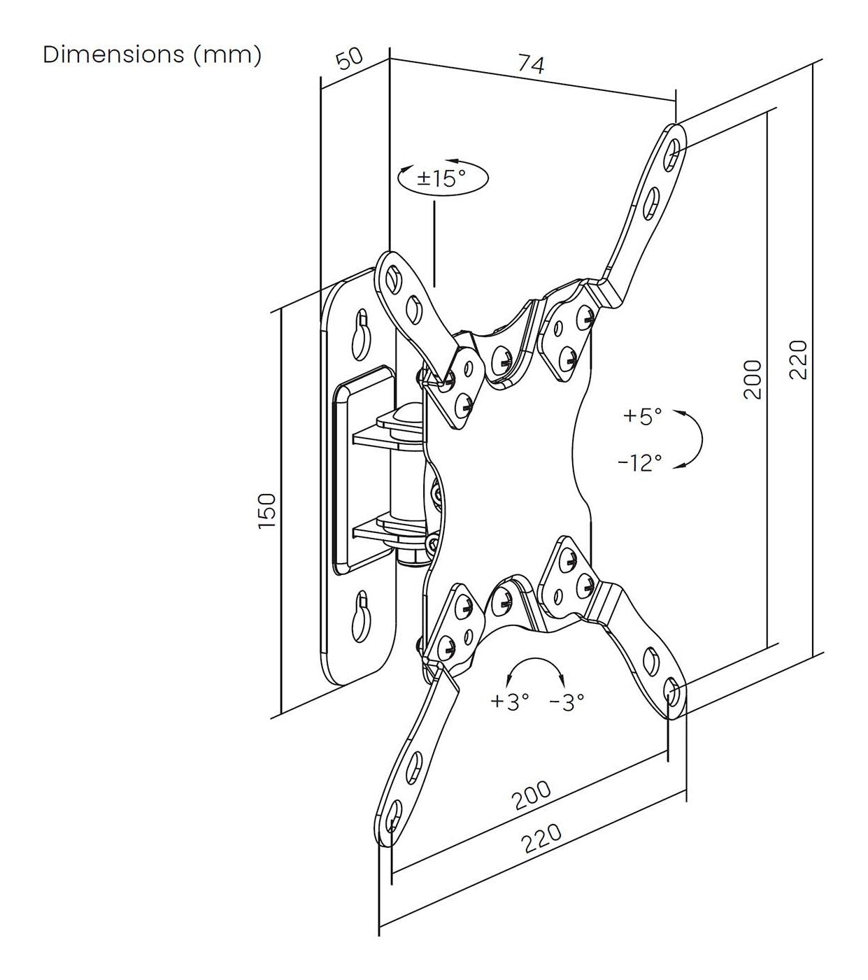 Aisens Soporte Eco Giratorio, Inclinable Y Nivelable Para Monitor/Tv 20kg (1 Pivote) De 13-42, Negro
