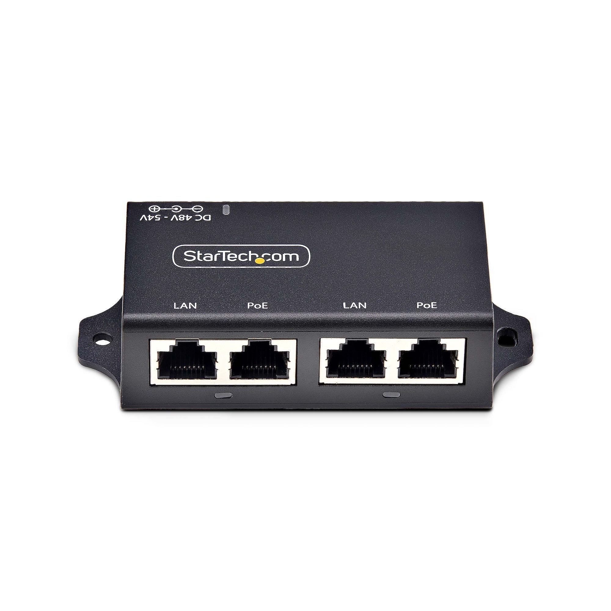 Startech.Com 2-Port Gigabit Poe+ Injector, Poe/Poe+ (802.3af/802.3at) 30w - Power Injector - Unverwaltet Inline - 30 Wat
