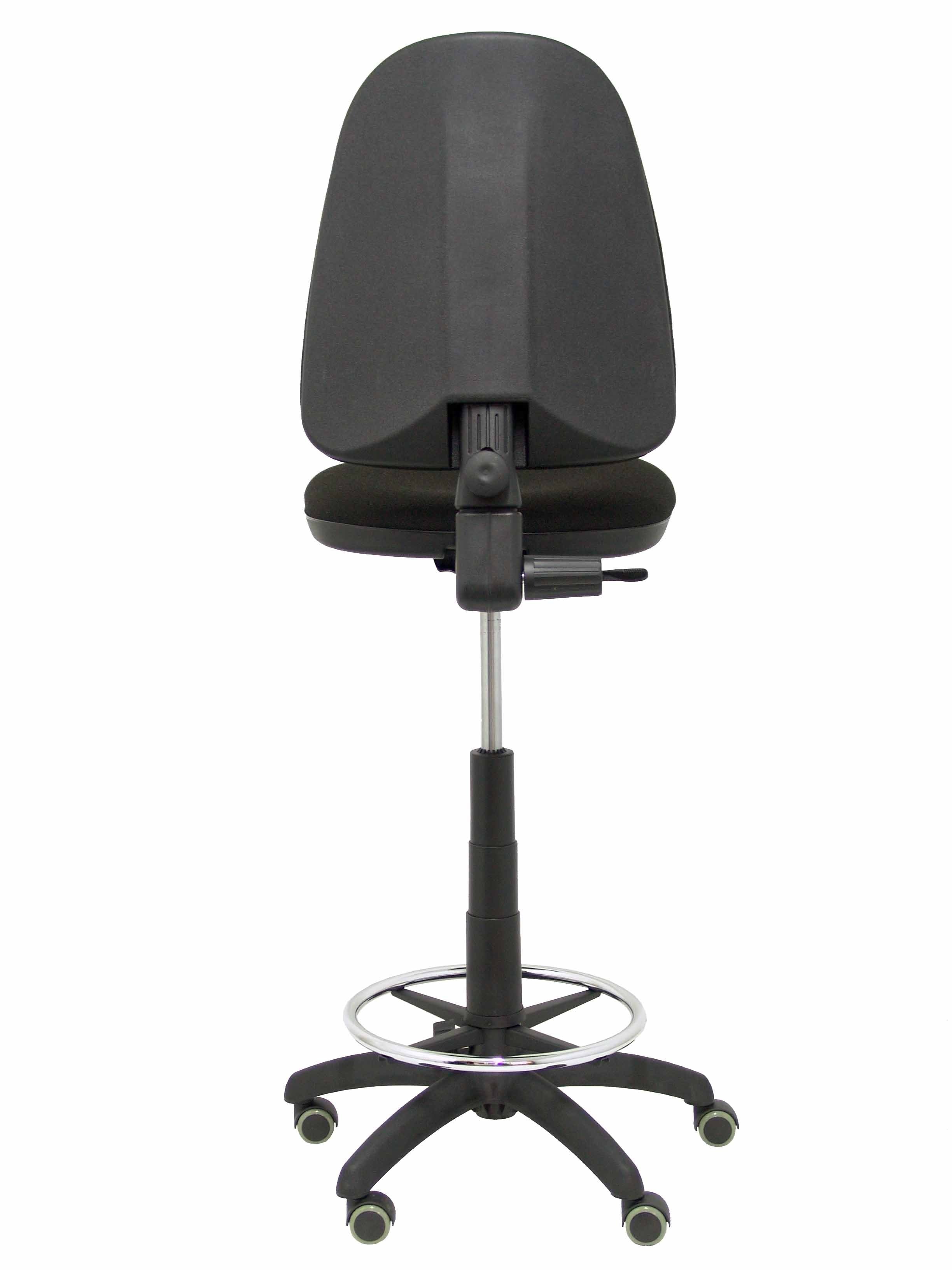 Piqueras Y Crespo Taburete Ayna Giratorio Regulable C/ Respaldo Brazos Fijos Ruedas De Parqué Bali Negro