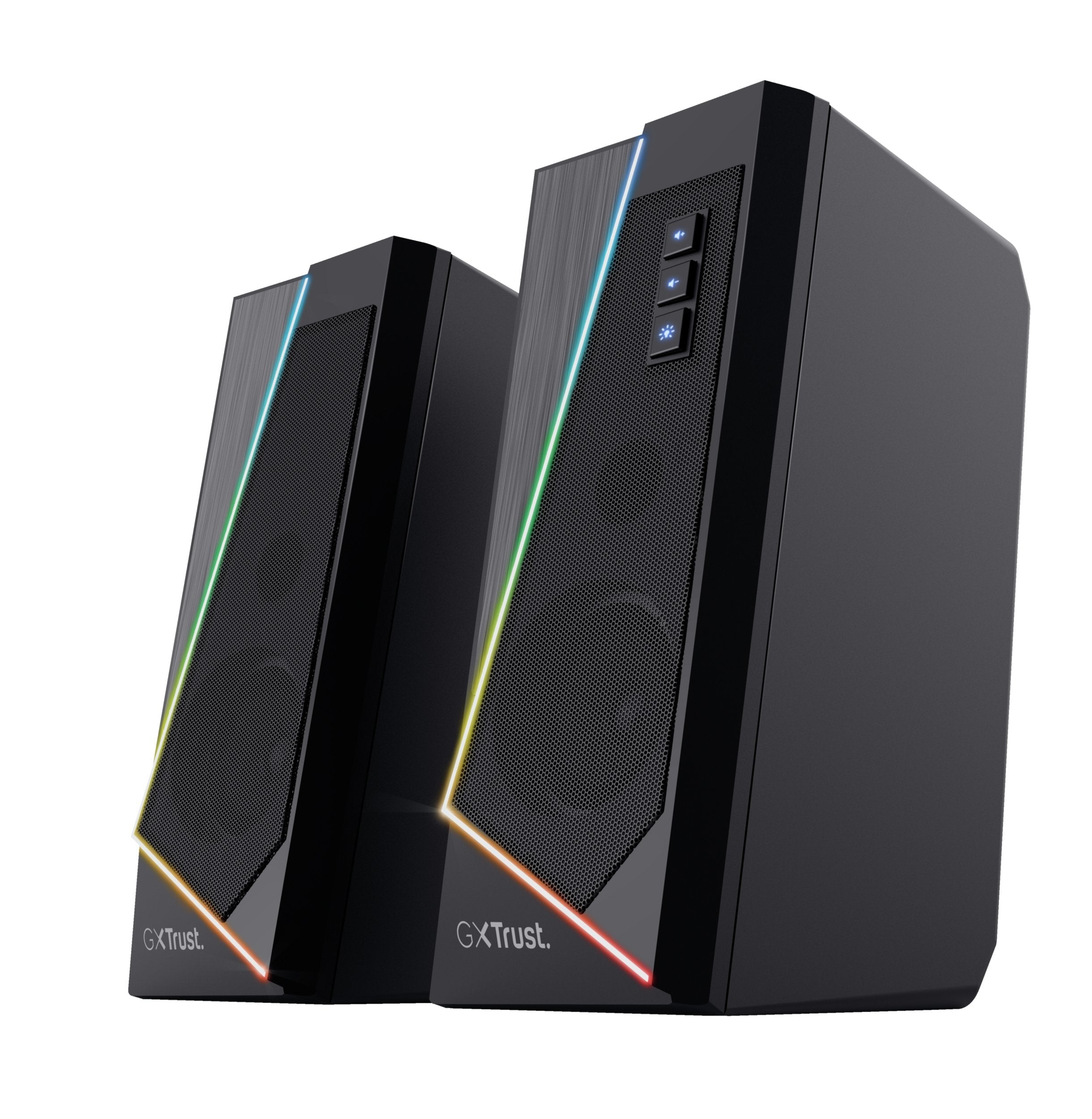 Altavoces Trust 2.0 Zoxa Rgb 6w Rms 12w Max 6 Modos Iluminacion Autoalimentado Usb Led Color Negro 24070