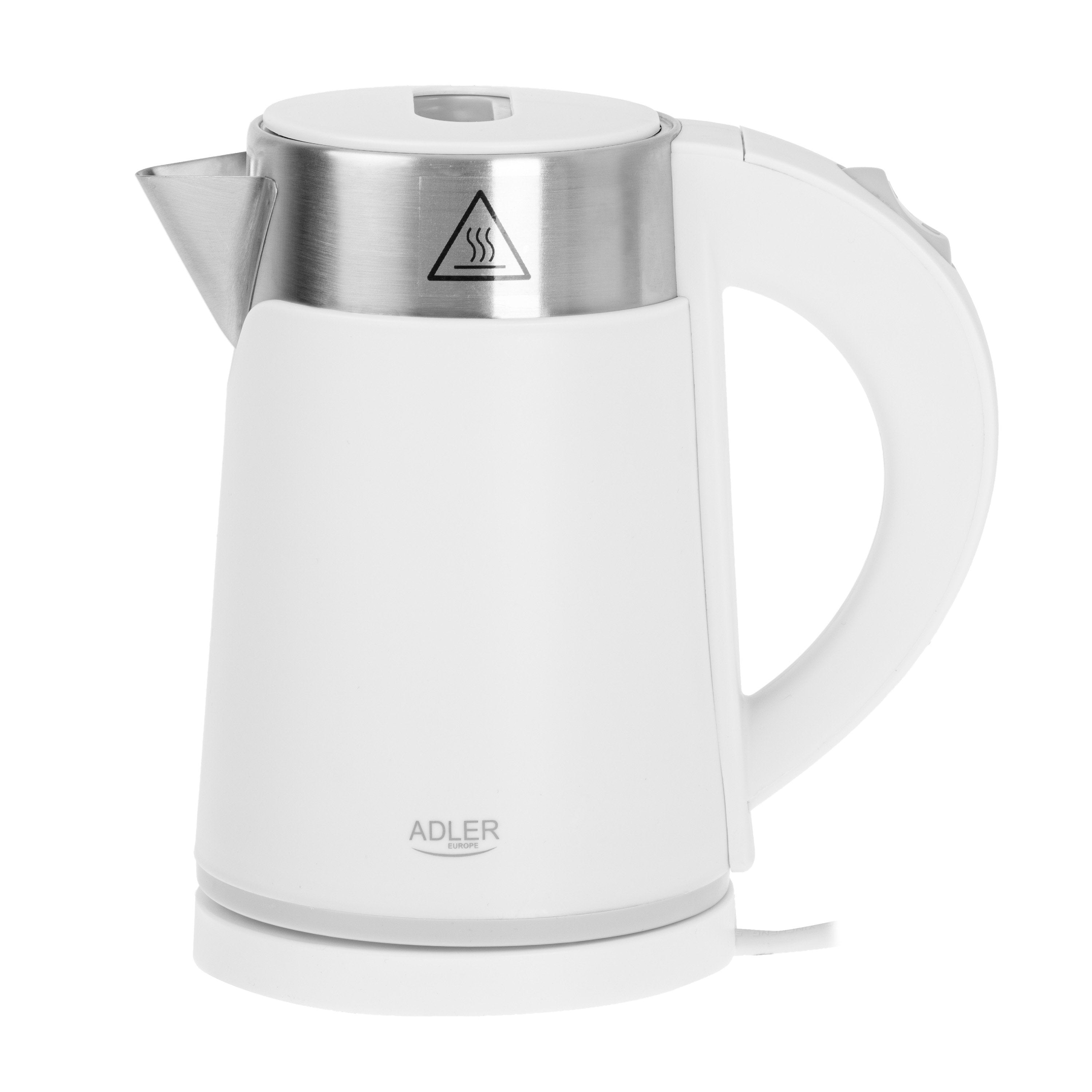 EAN 5903887809665 - Adler AD 1372W tetera eléctrica 0,6 L 800 W Metálico, Blanco imagen 2
