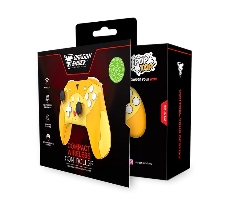 Dragonshock - Poptop Compact Bt - Mando Inalámbrico Bluetooth Pika Compact Compatible Nintendo Switch