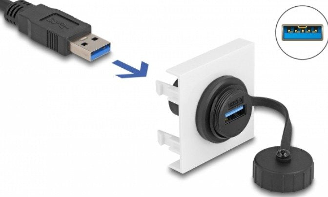 Easy 45 Modul Superspeed Usb 5 Gbps (Usb 3.2 Gen 1) Usb Typ-A Buchse, 45 X 45 Mm