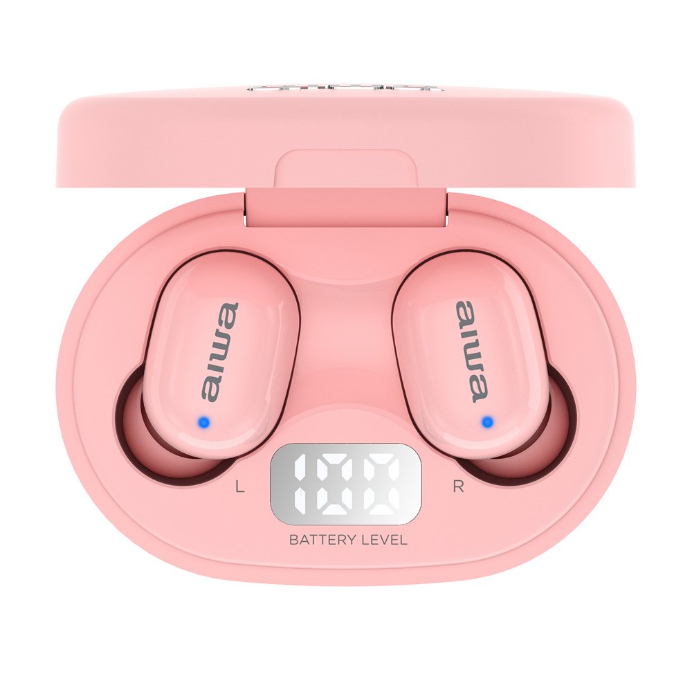 Auriculares Micro Aiwa Ebtw-150pk Rosa Bluetooth/Tactil/Estuche Carga/Pantalla Led/2xmic Ebtw-150pk