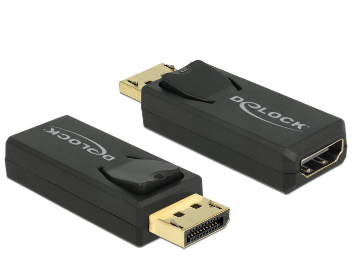 Delock Adaptador Displayport 1.2 Macho Hdmi Hembra 4k Pasivo Negro