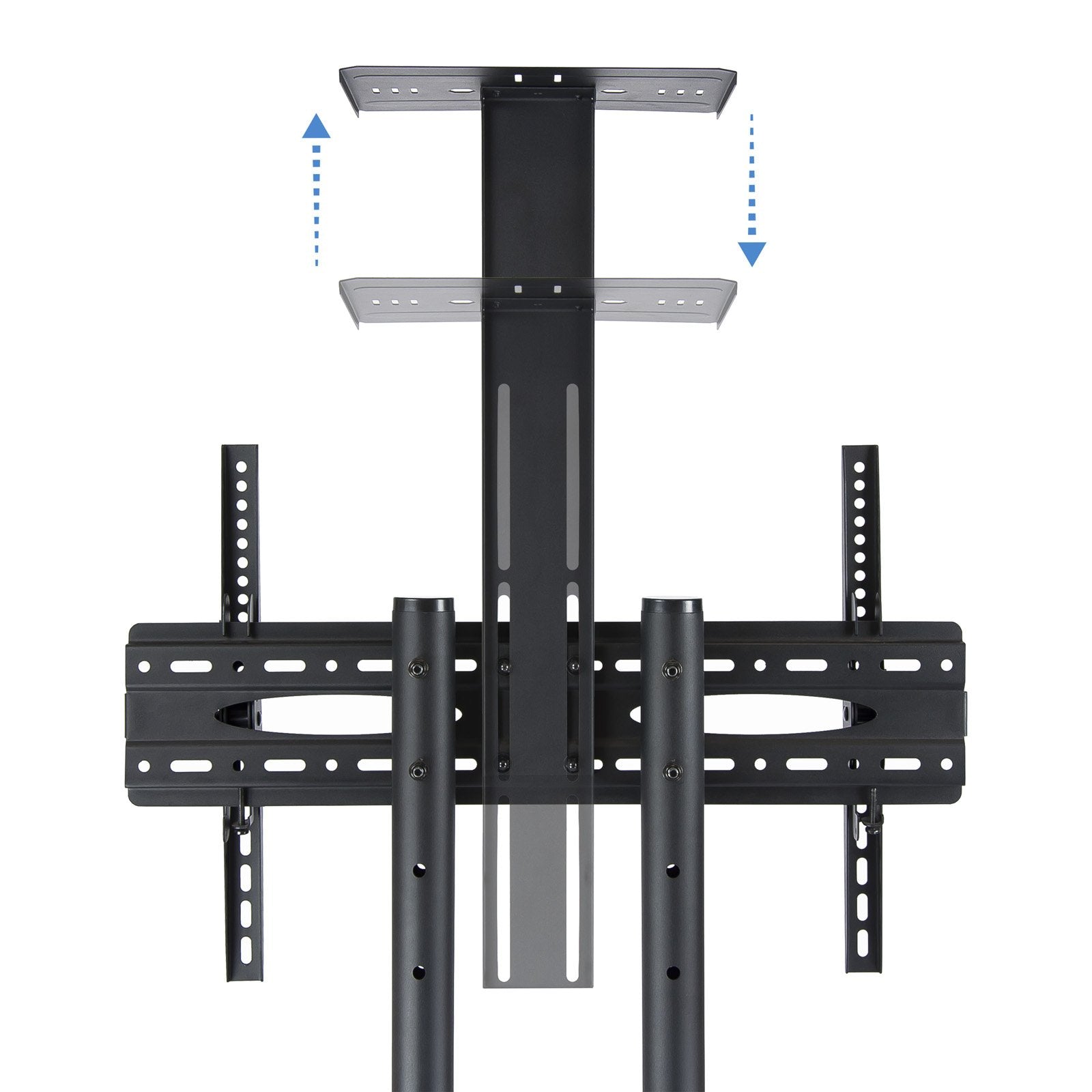 Tooq Soporte De Pantalla De Suelo Con Ruedas 37"-70" - Bloqueo De Ruedas - Dos Estantes - Peso Max 50kg - Vesa