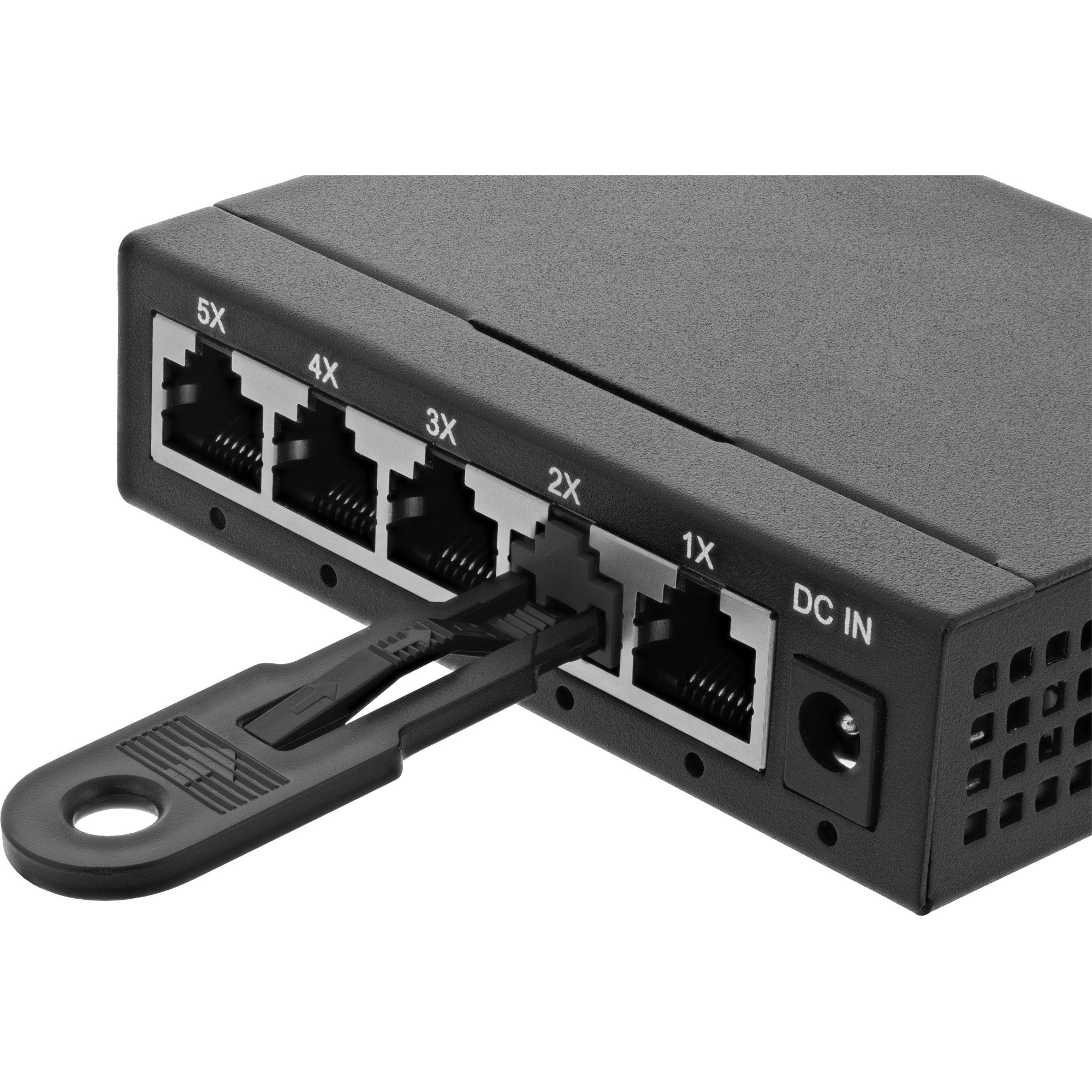Bloqueador De Puertos Rj45, Set Básico Con 10 Bloqueadores Y Llave, Negro