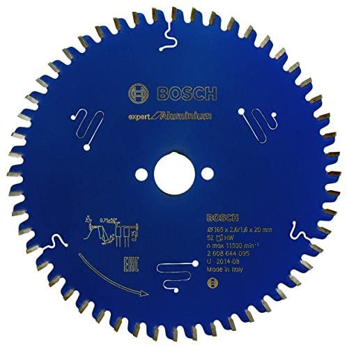 Hoja De Sierra Circular Bosch Expert Para Aluminio, Ø 165 Mm, 52 Dientes (Diámetro De 20 Mm, Para Sierras Circulares Manuales) 52z 2608644095