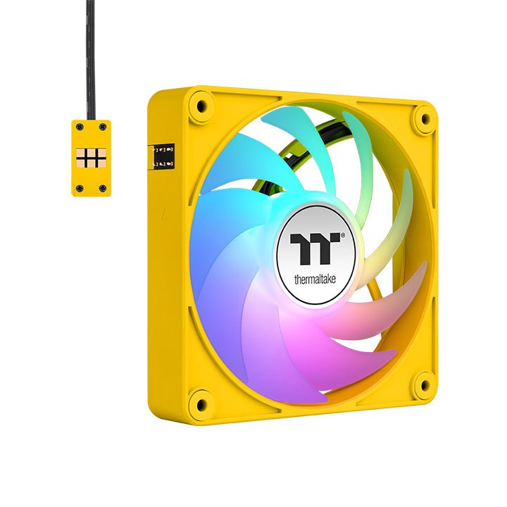 Ventilador De Refrigeración Para Pc Thermaltake Ct120 Ex Argb Sync Bumblebee, Ventilador De Caja Amarillo, Paquete De 3, 120 Mm Cl-F215-Pl12bb-A