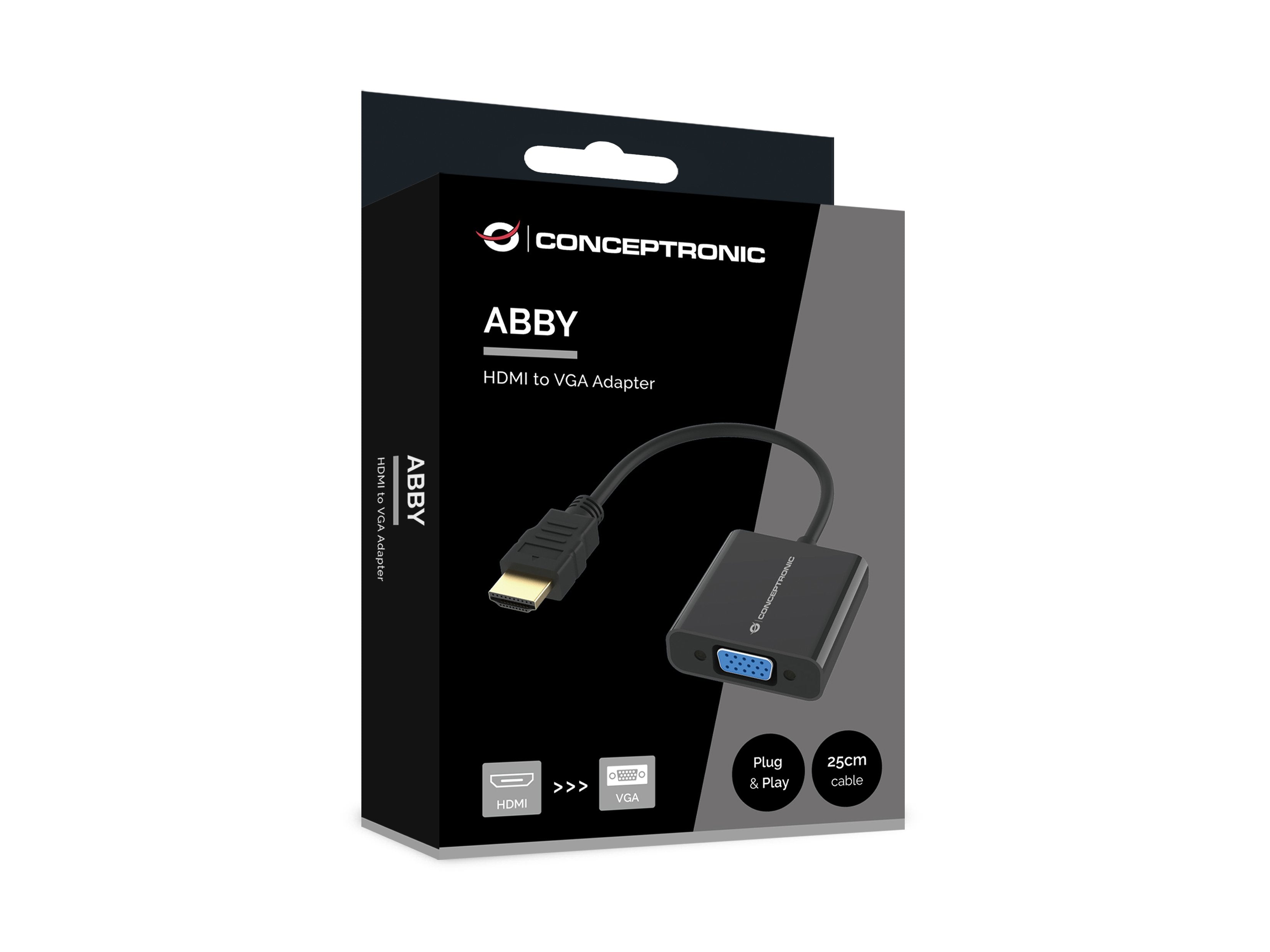 Adaptador Hdmi A Vga Conceptronic Abby20b 1080p 60hz