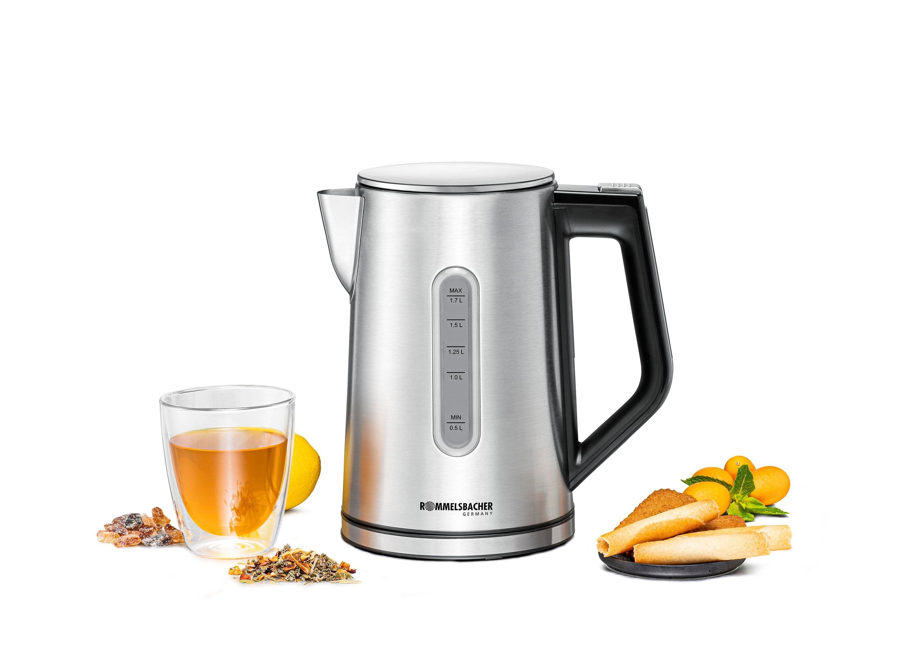 Hervidor Rommelsbacher Sunny Wk 3000 (Acero Inoxidable/Negro, 3.000 W, 1,7 Litros)