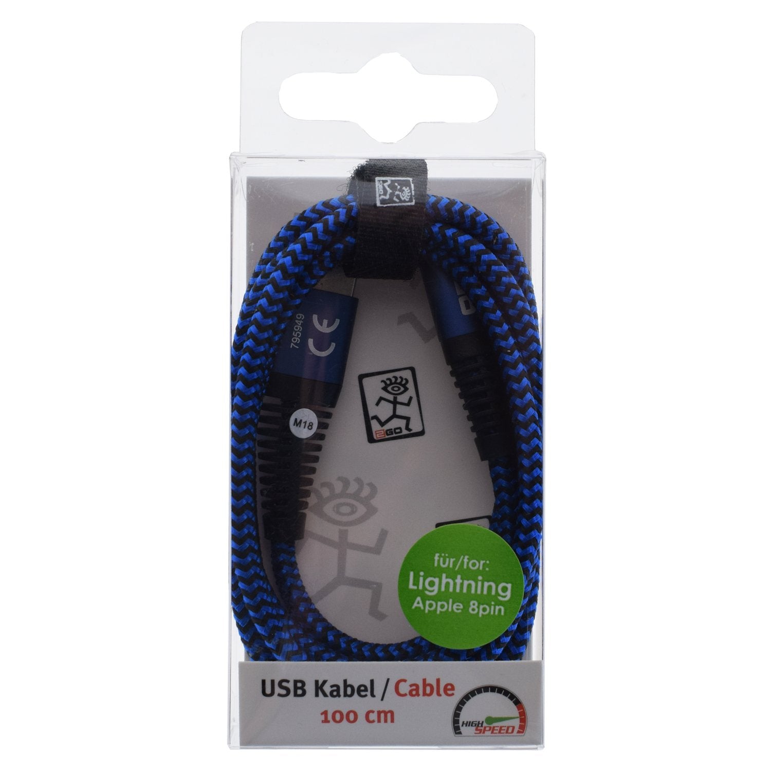 EAN 4010425959490 - 2GO 795949 cable de conector Lightning 1 m Azul imagen 2