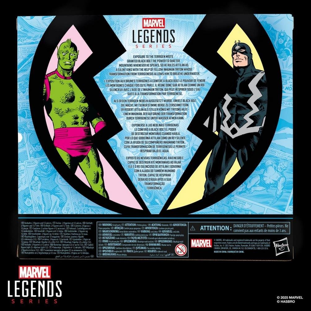 Figuras Blister 2 Black Bolt & Triton Inhumanos Marvel Legends Series 15cm