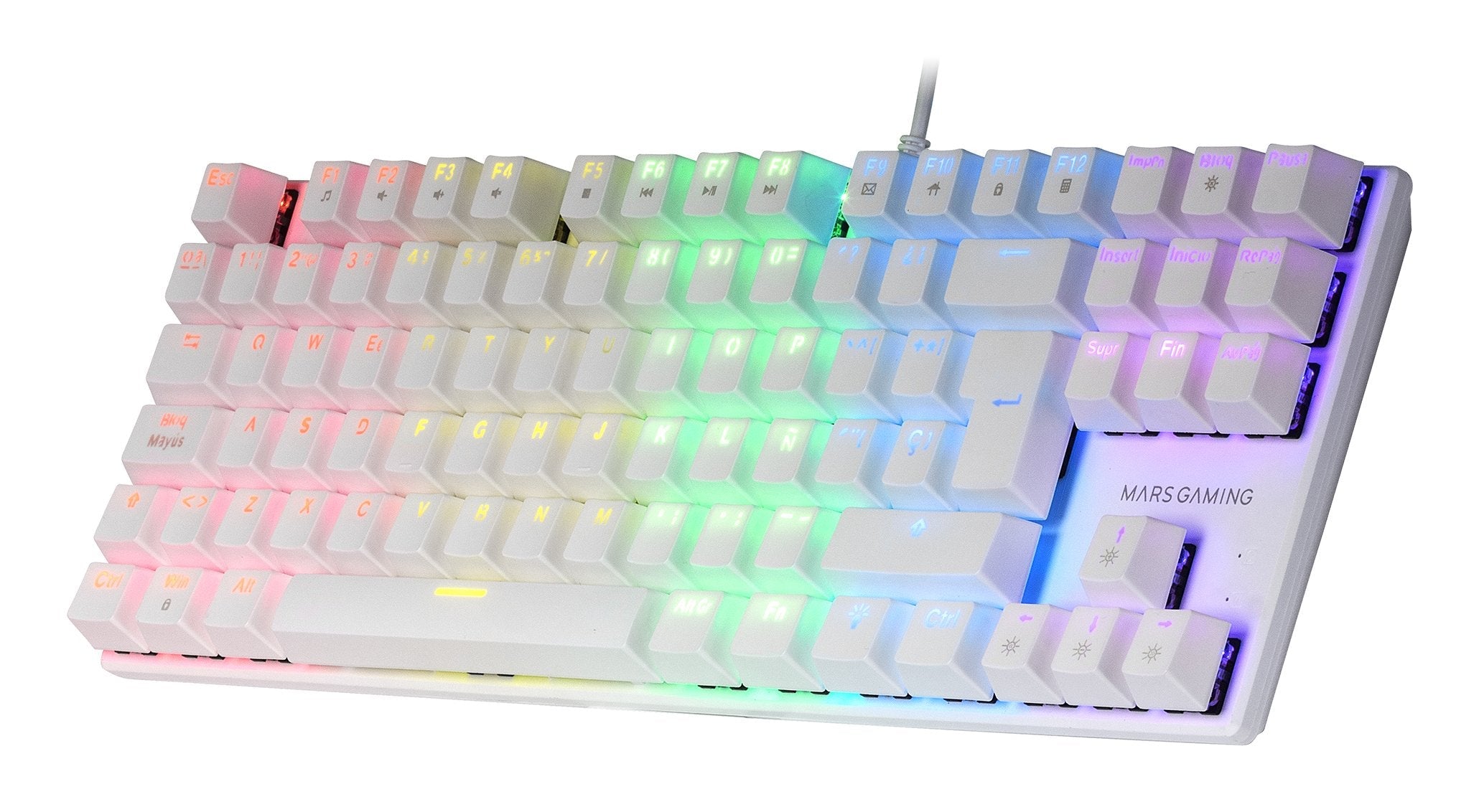 Mars Gaming Mk80 Teclado Gaming Mecanico - Compacto Tkl - Iluminacion Rgb - Teclas Imborrables - Switches Antipolvo -