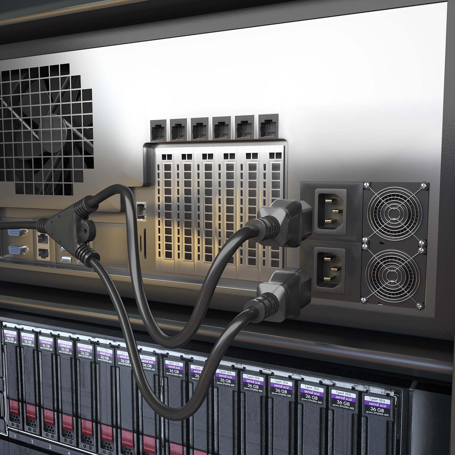 Aisens Cable Alimentacion Cpu, Cee7/M-2xc13/H, Negro, 1.8m