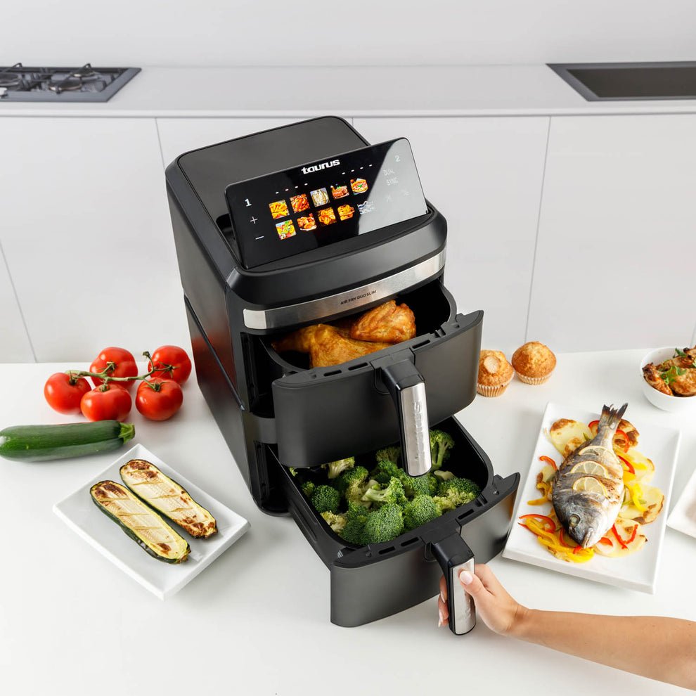 EAN 8414234730022 - Taurus Air Fry Duo Slim Doble 13 L Independiente 2800 W Freidora de aire caliente Negro imagen 3