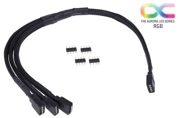 Alphacool Cable En Y Rgb De 4 Pines > 3x 4 Pines Negro, 30 Cm
