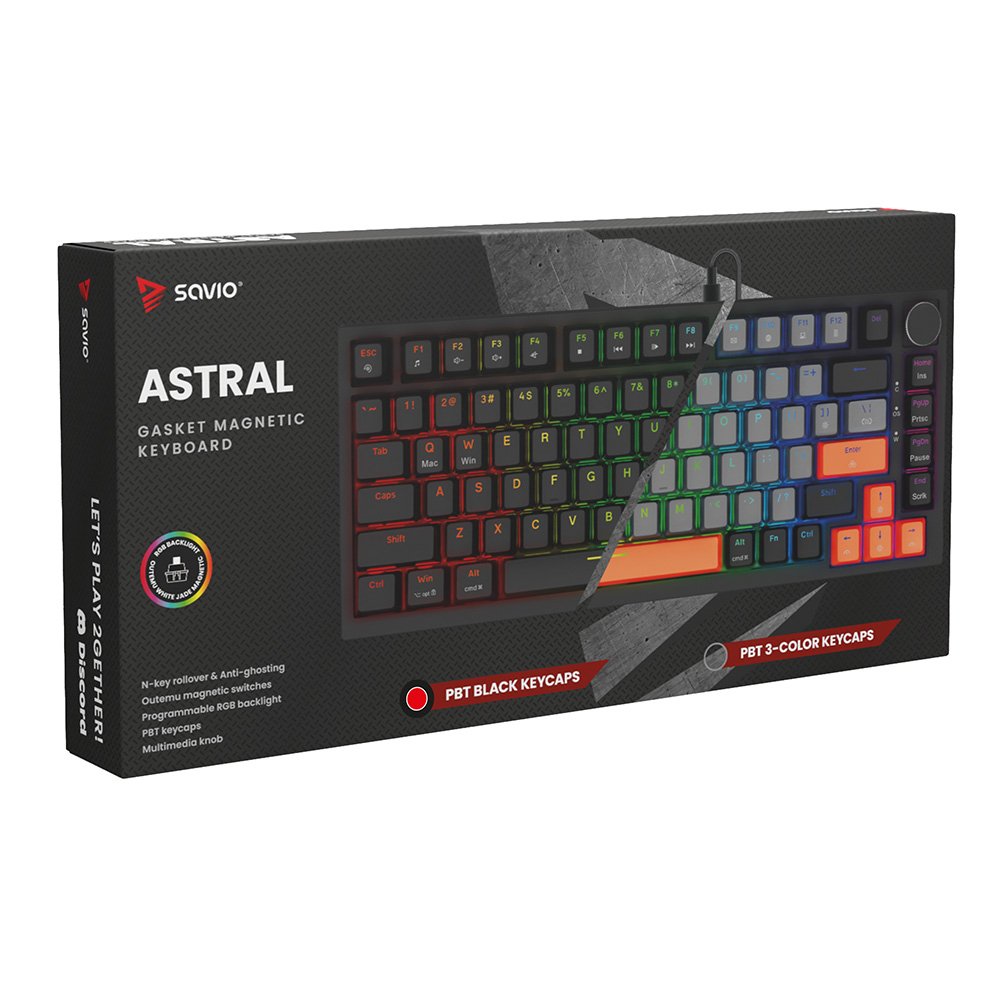 Savio Astral Black Jade Teclado Juego Usb Qwerty Internacional De Ee.Uu. Negro