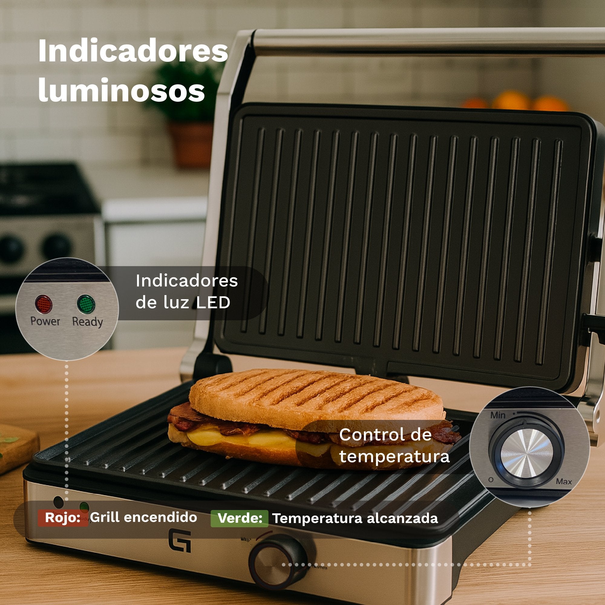 Grill Eléctrico Grunkel Grl-Extreme 2000w Tamaño 290*260mm