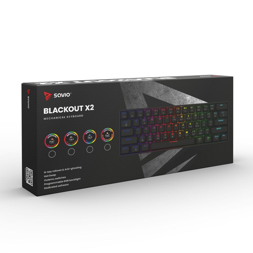 EAN 5901986049470 - Savio BLACKOUT X2 BLUE teclado Juego USB QWERTY Internacional de EE.UU. Negro imagen 7