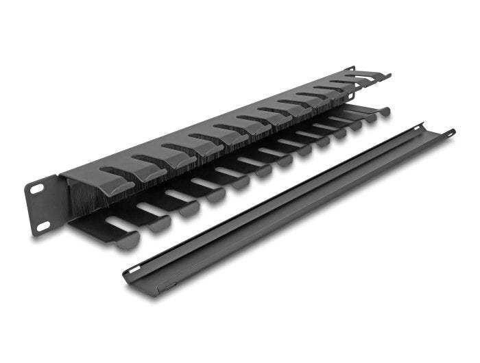 Delock 67069 Panel De Organización De Cables De 19? Con Cepillo Y 2 Aberturas 1u Negro