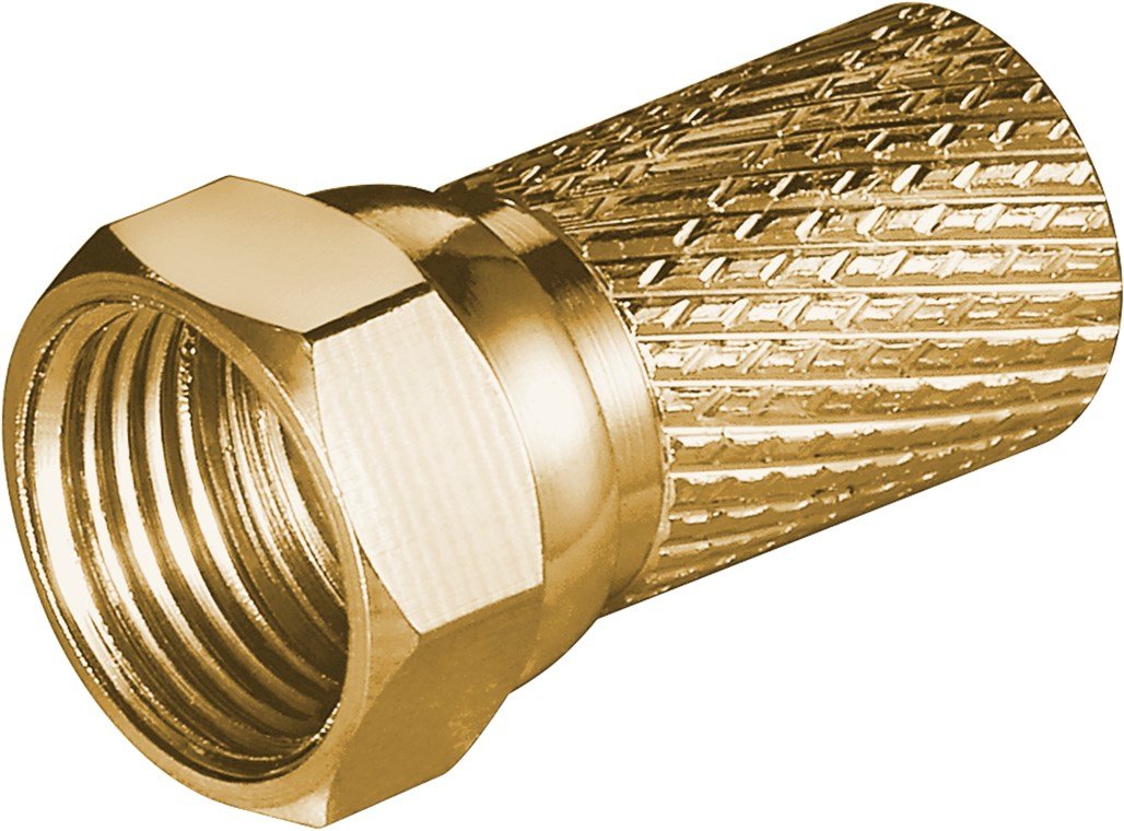Twist-On F-Plug Connector 7.0 Mm - Copper-Gold-Plated, Big N