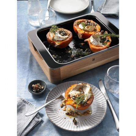 Wmf Fusiontec Rectangular Cerámico, Acero, Madera Cazuela Para Hornear