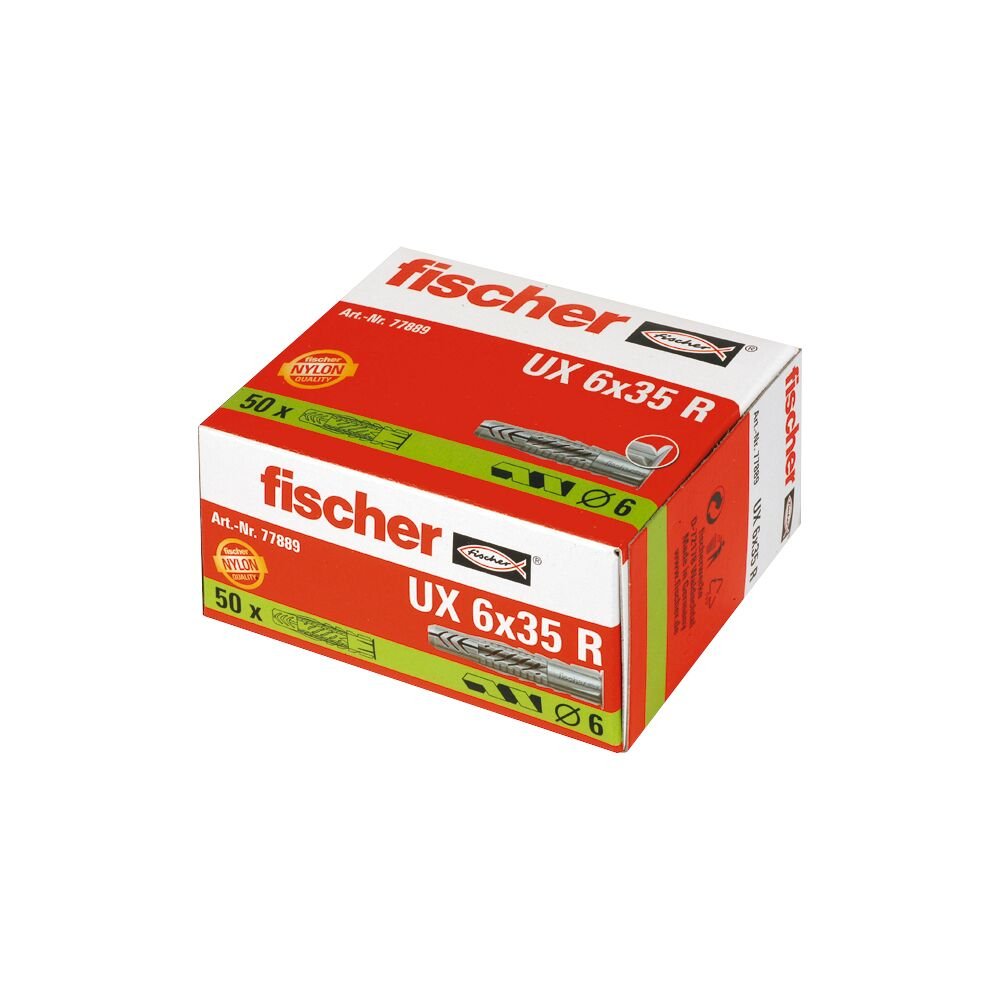 EAN 4006209778890 - Fischer 77889 tornillo de anclaje y taco 50 pieza(s) Enchufe de pared 35 mm imagen 1
