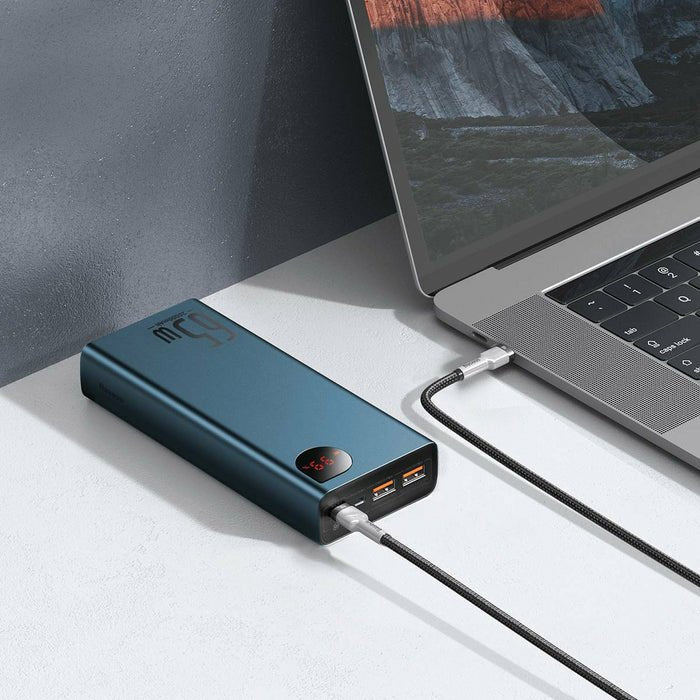 Powerbank Baseus Adaman Metal 20000mah, Pd, Qc 3.0, 65w, 2xusb + Usb-C + Micro Usb, (Niebieski)