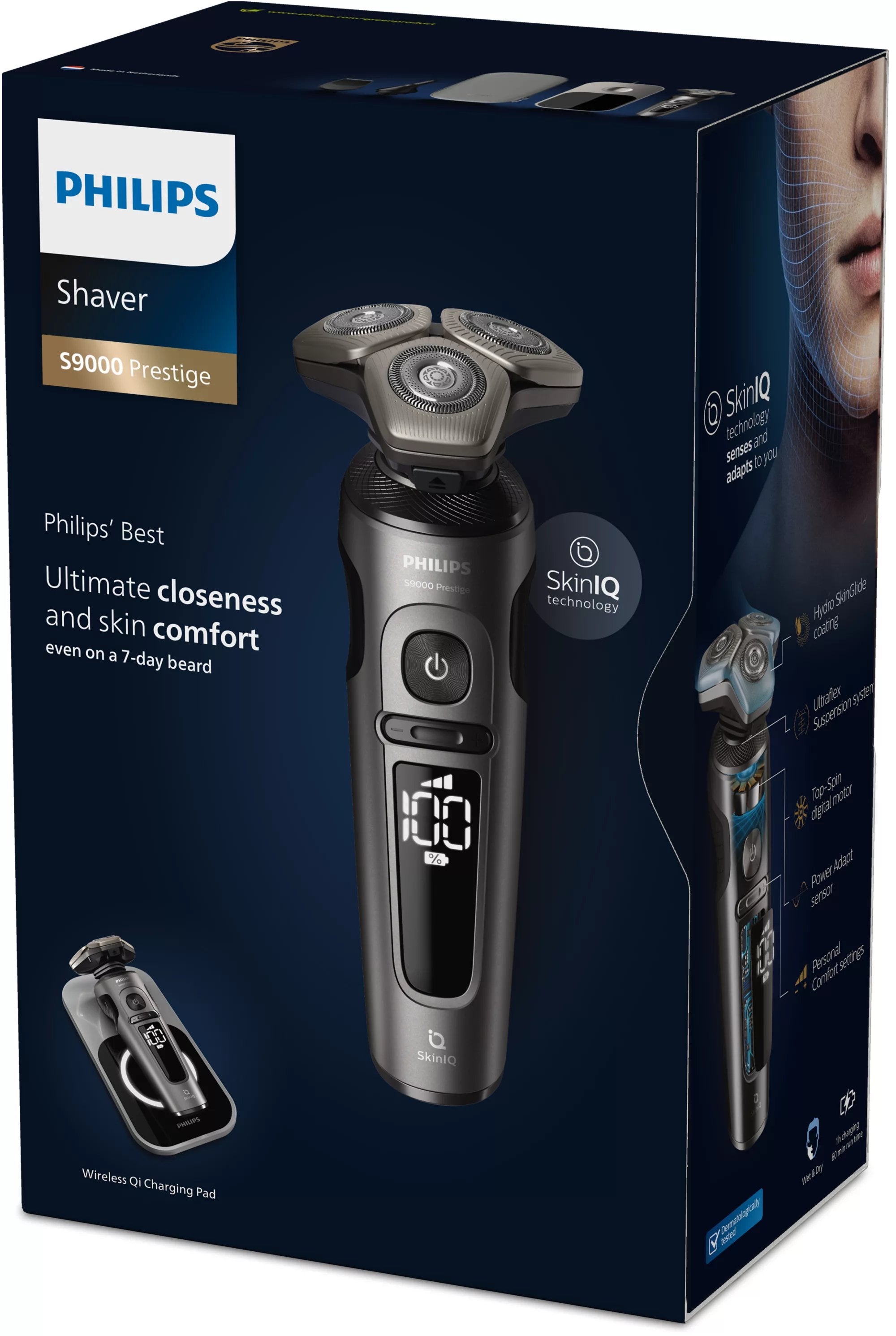 EAN 8720689004343 - Philips SP9872/15 afeitadora Máquina de afeitar de rotación Recortadora Negro, Gris imagen 3