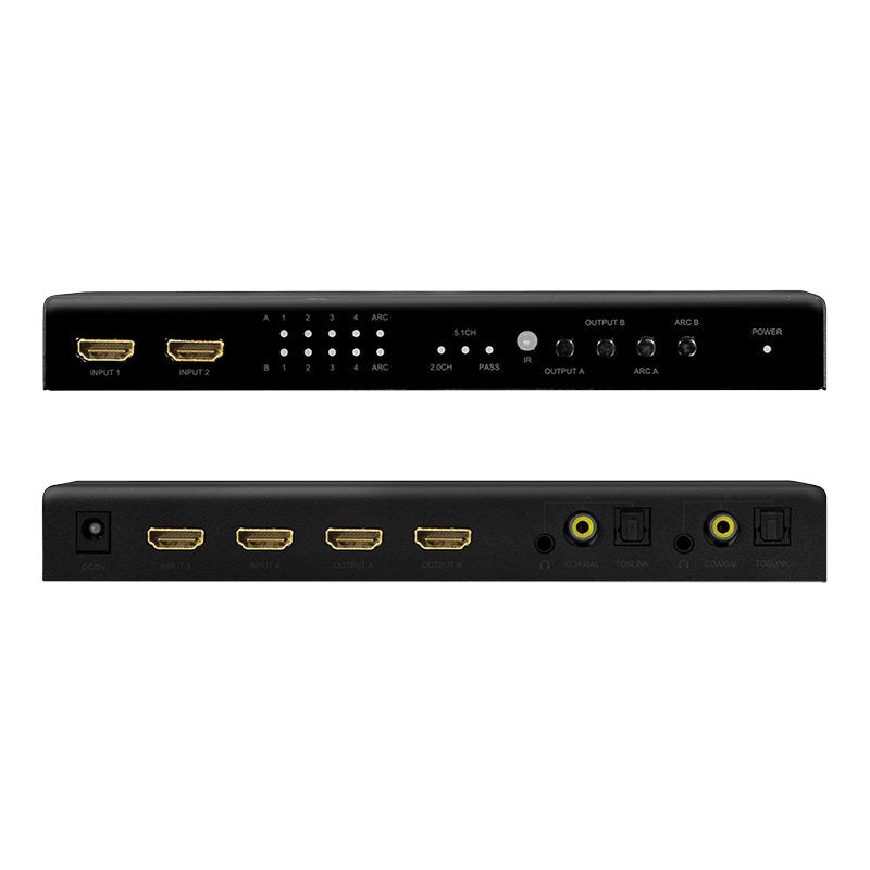 Switch Logilink Hd0049 Matriz Hdmi 4x2 Puertos, 4k / 60hz, Escalador, Hdr, Arc