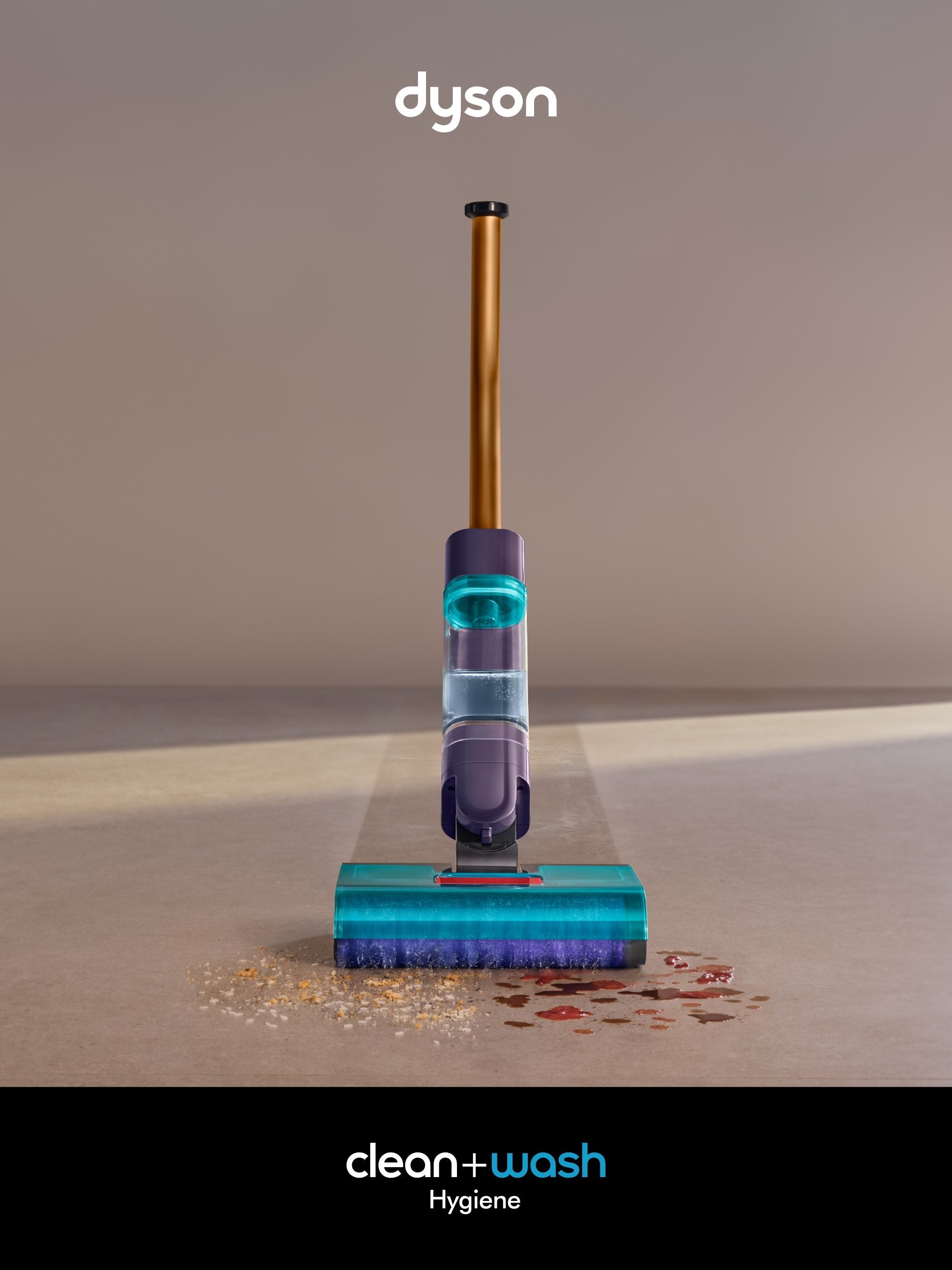 Dyson Clean + Wash Hygiene Escoba Eléctrica Batería Seca Y Húmeda Sin Bolsa Azul, Cobre