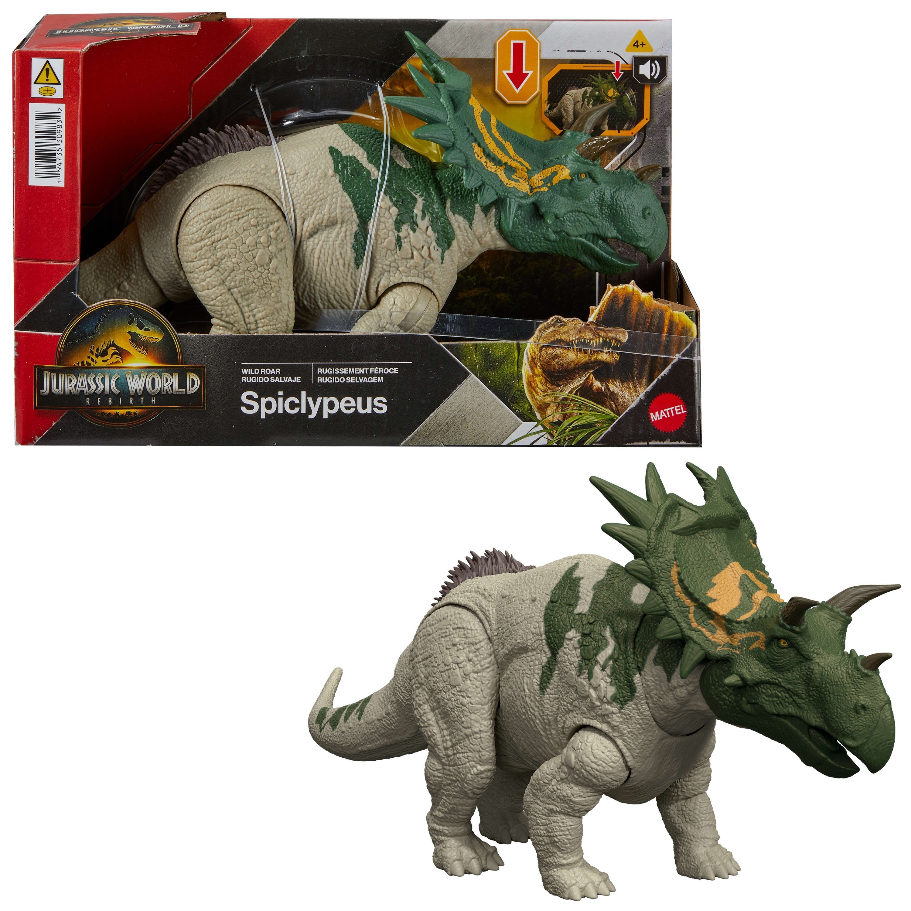 Mattel Jurassic World Wild Roar Spiclypeus Jgb89