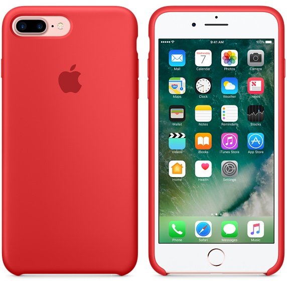 Apple (Product) Redcarcasa Trasera Para Telfono Mvilsiliconarojopara Iphone 7 Plus