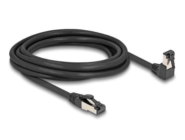 Delock Rj45 Cable De Red Cat.8.1 S/Ftp 90° Unten Angular / Gerade 3 M Negro