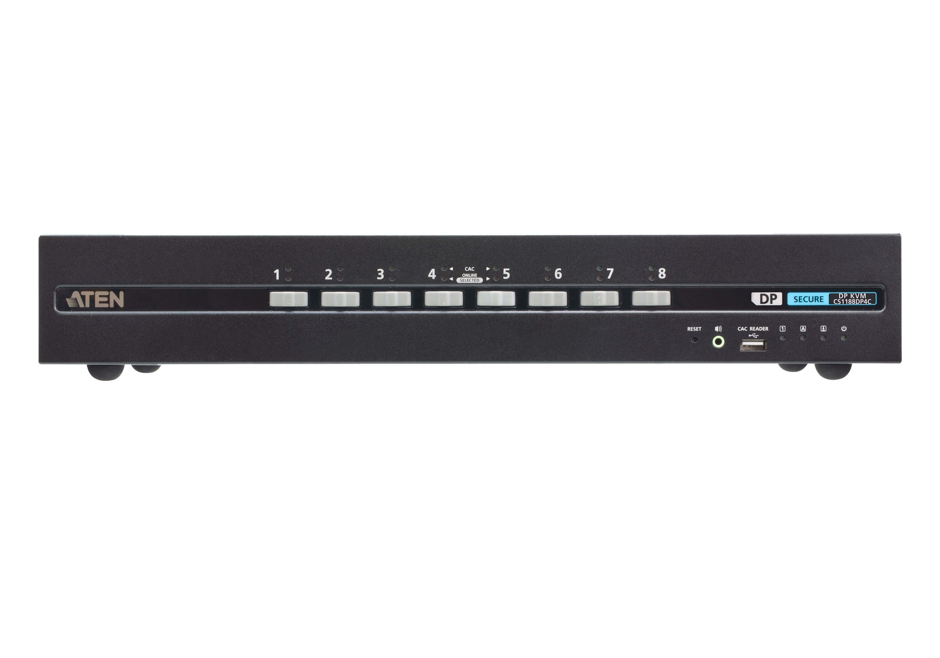 8-Port Usb - 4k Displayport Cpnt Secure Kvm Switch With Card Read