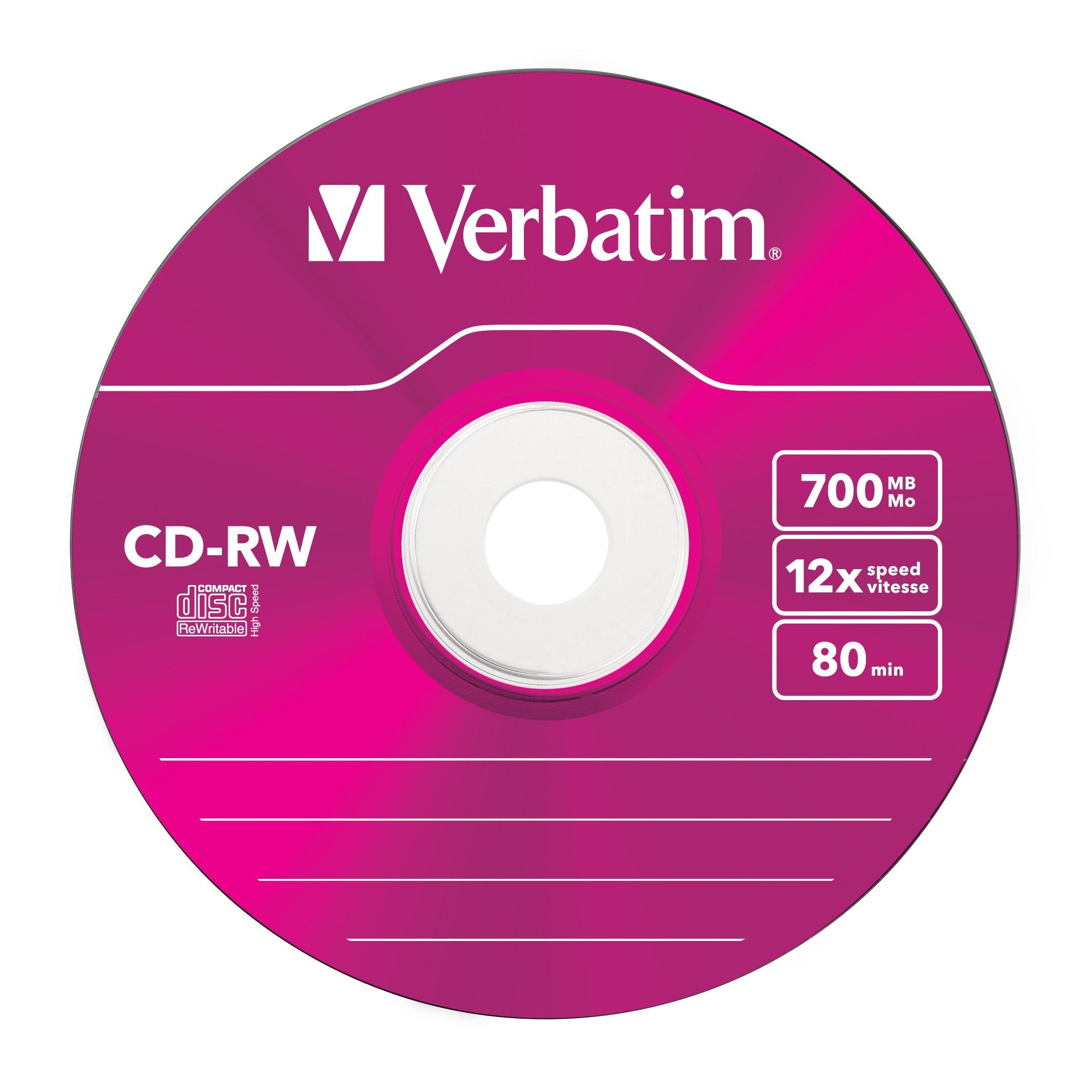 Verbatim Cd-Rw 700mb 8x-12x Slim 5 Datalife