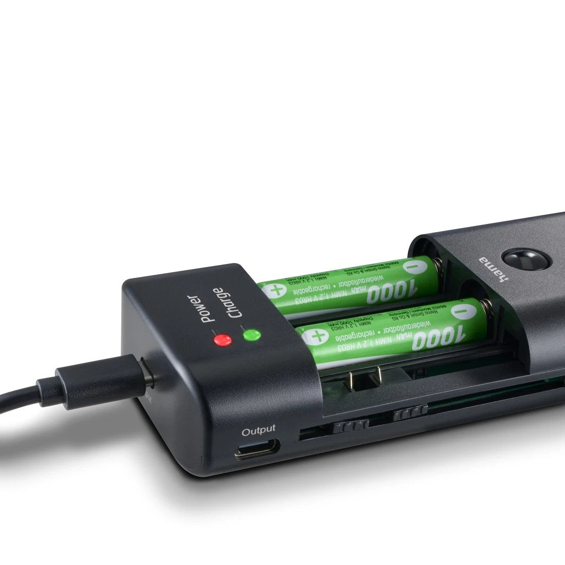 Cargador Pilas Recargables Hama Delta Travel Universal Baterias De Litio Y Nimh Usb-C Color Negro