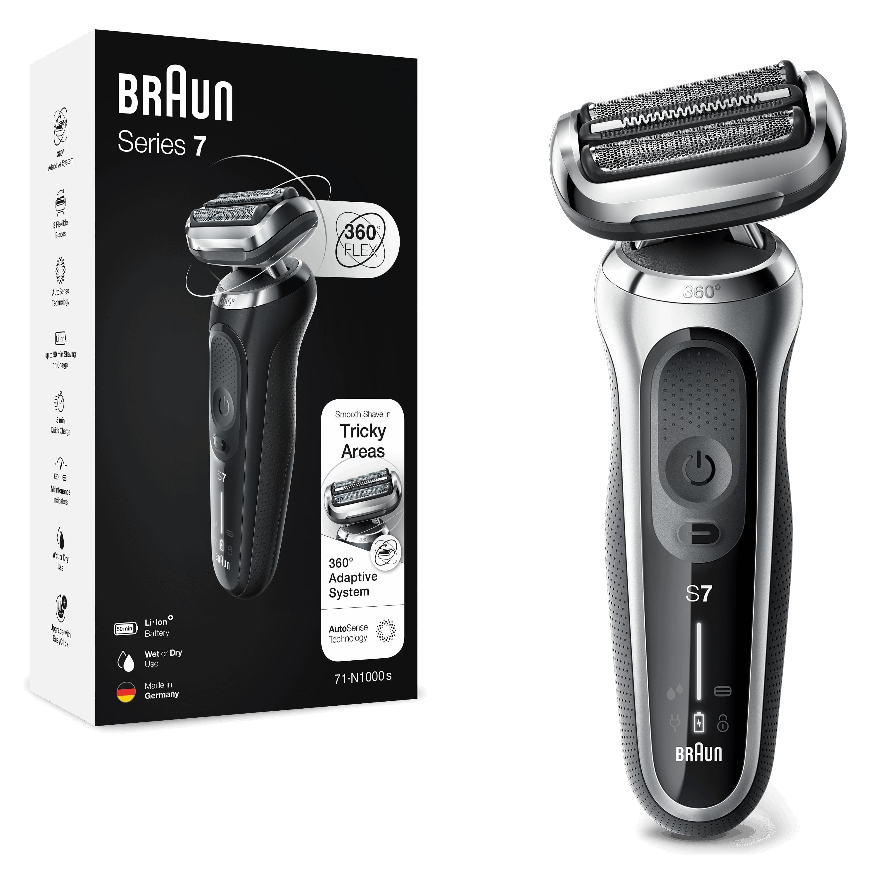 EAN 4210201433705 - Braun Series 7 71-S1000s Máquina de afeitar de láminas Plata imagen 1