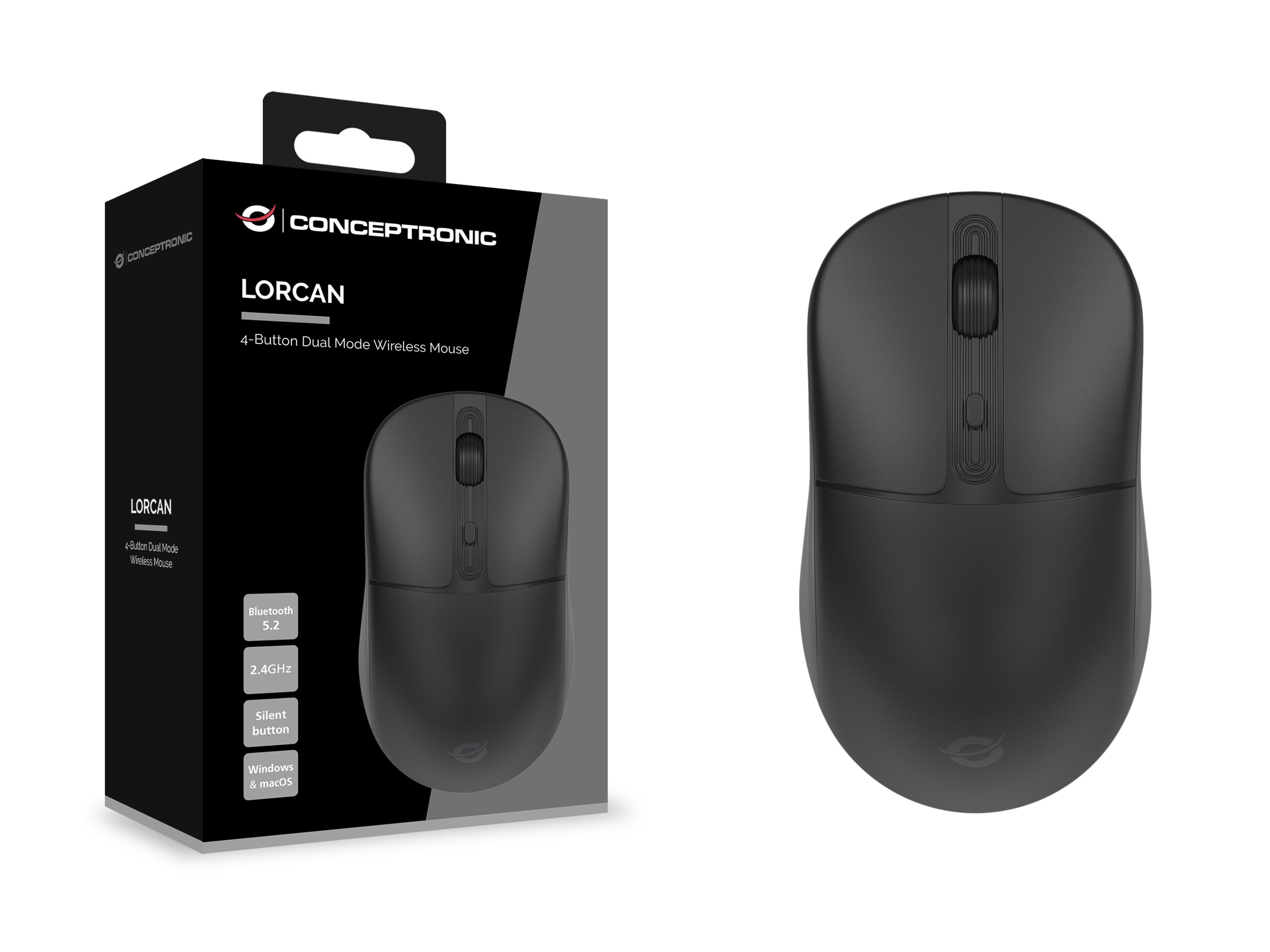 EAN 4015867226964 - Conceptronic LORCAN04B ratón Oficina Ambidextro RF Wireless + Bluetooth Óptico 1600 DPI imagen 7