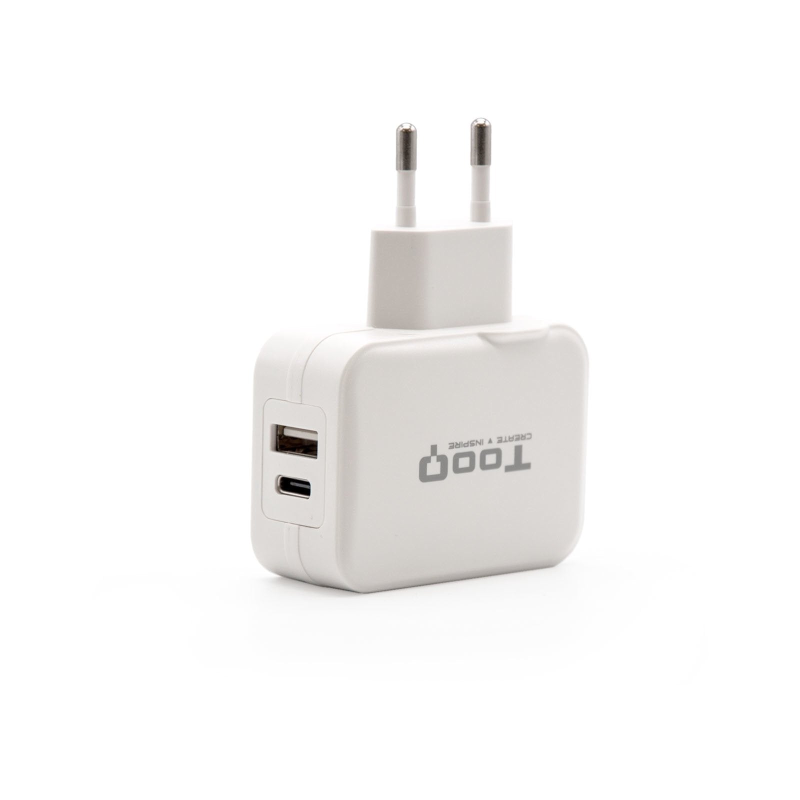 Tooq Cargador De Pared Usb 2.0, Usb-C - Blanco