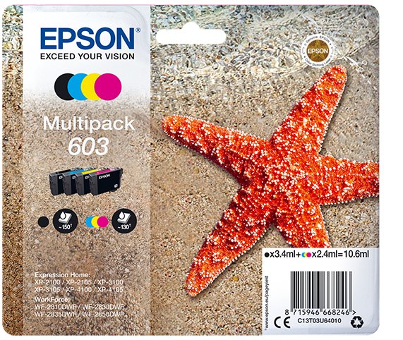 EAN 8715946668253 - Epson C13T03U64020 cartucho de tinta 1 pieza(s) Original Rendimiento estándar Negro, Cian, Magenta, Amari imagen 1