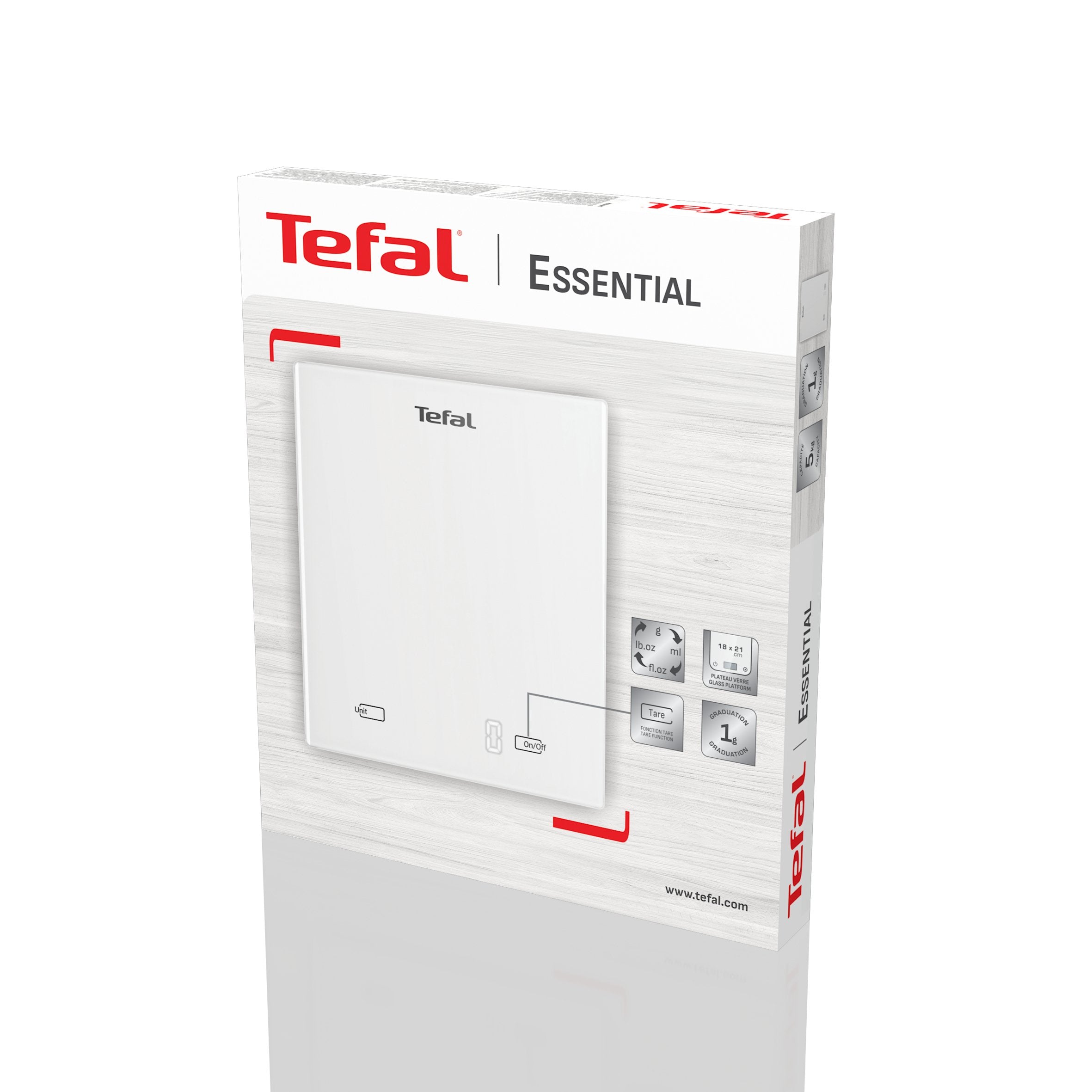 Bascula De Cocina Digital Tefal Essential Bc5504v0, Capacidad 5 Kg.