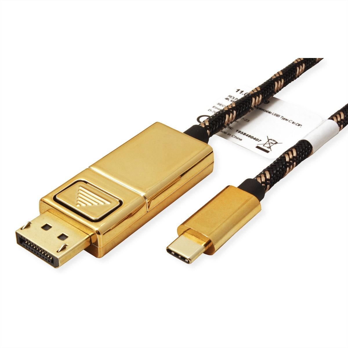 Roline Gold Usb Typ C - Displayport Adaptercable, V1.2, St St, 2 M