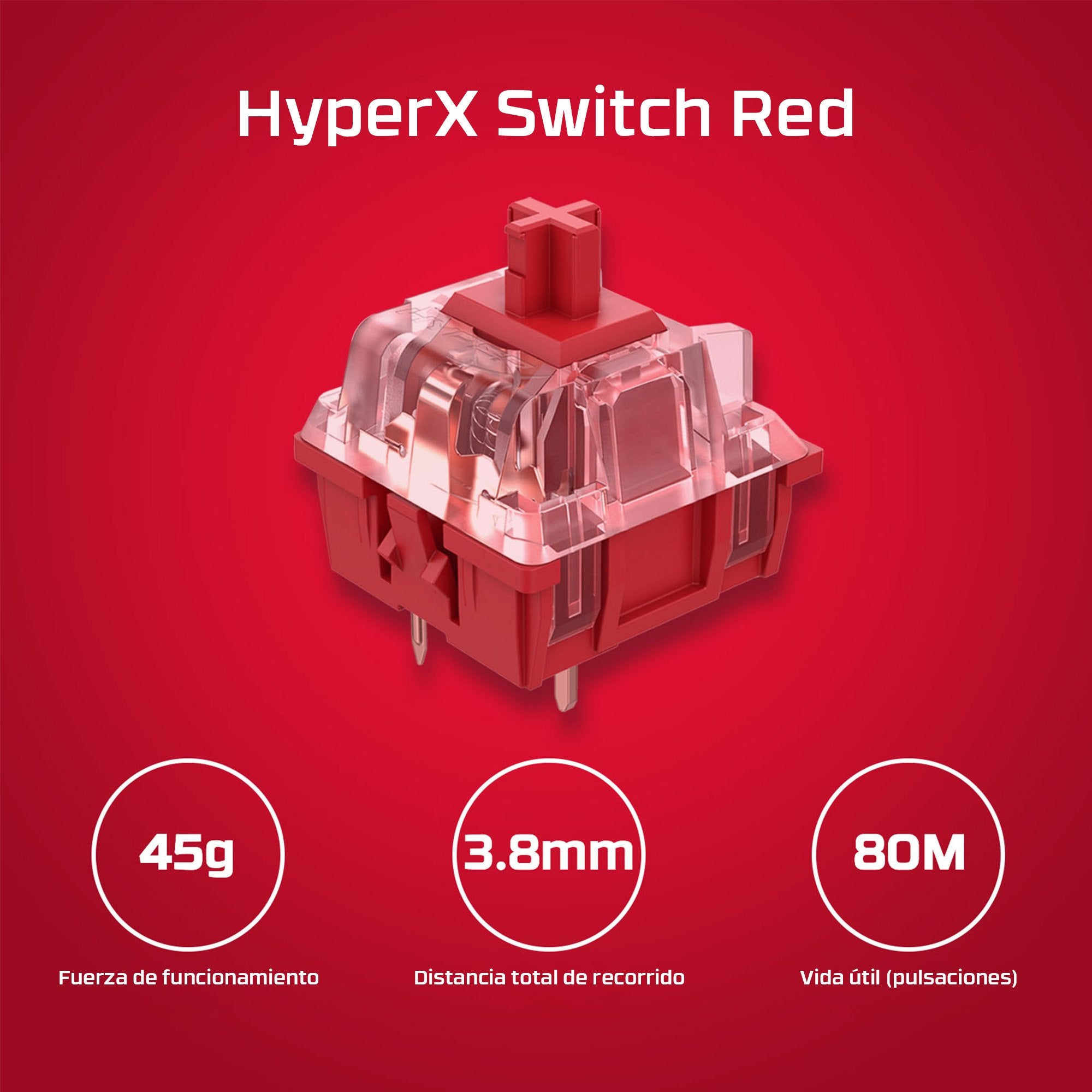 EAN 0196548062034 - HyperX Alloy Origins PBT HX Red Gaming Keyboard teclado Juego USB No Negro imagen 7