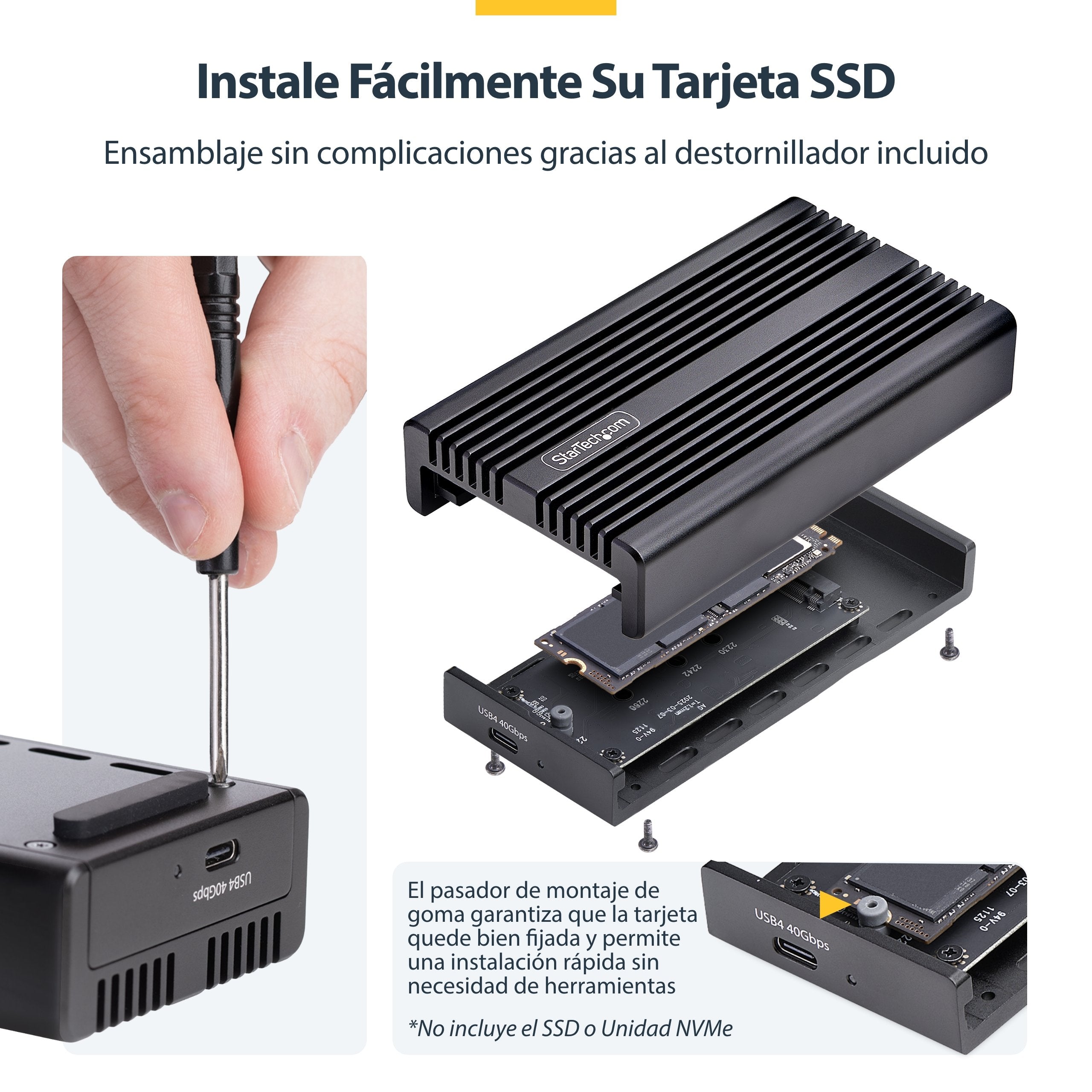 EAN 0065030907248 - StarTech.com 1USB4-NVME-ENCLOSURE caja para disco duro externo Caja externa para unidad de estado sólido imagen 13